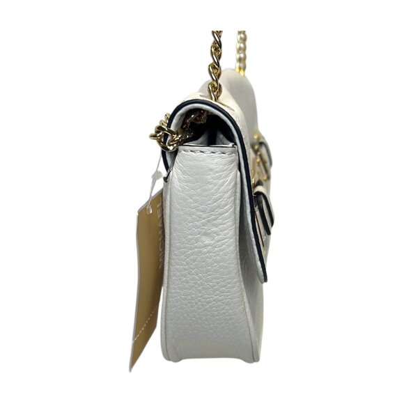 Michael Kors Hamilton small leather flap shoulder bag in white/vanilla - Picture 4 of 7